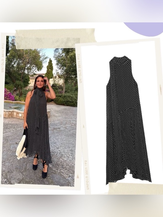 Zara Dresses & Skirts - Zara Black and White Polka Dot Halter Maxi Dress